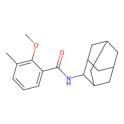 N-(2-adamantyl)-2-methoxy-3-methylbenzamide structure