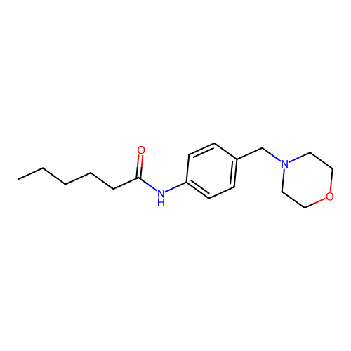 N-[4-(morpholin-4-ylmethyl)phenyl]hexanamide structure