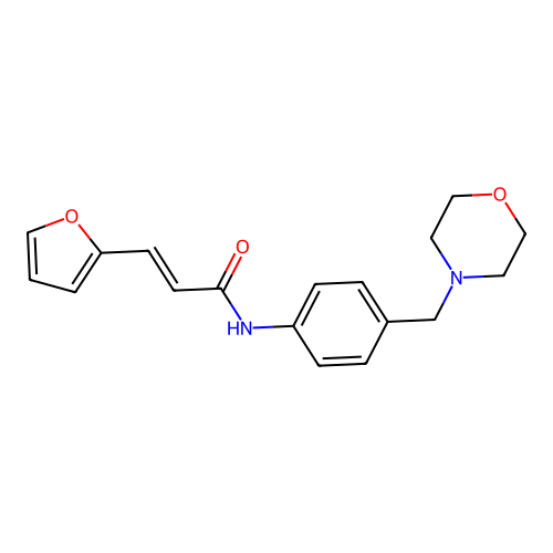 (2E)-3-(furan-2-yl)-N-[4-(morpholin-4-ylmethyl)phenyl]prop-2-enamide structure