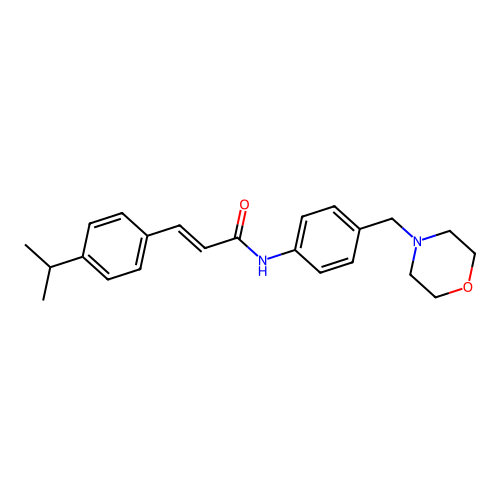 (2E)-N-[4-(morpholin-4-ylmethyl)phenyl]-3-[4-(propan-2-yl)phenyl]prop-2-enamide structure