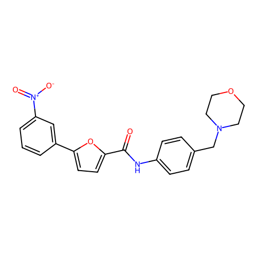 N-[4-(morpholin-4-ylmethyl)phenyl]-5-(3-nitrophenyl)furan-2-carboxamide structure