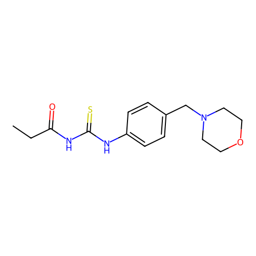 N-{[4-(morpholin-4-ylmethyl)phenyl]carbamothioyl}propanamide structure