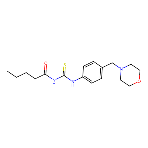 N-{[4-(morpholin-4-ylmethyl)phenyl]carbamothioyl}pentanamide structure