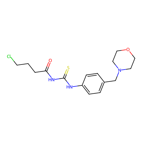 4-chloro-N-[[4-(morpholin-4-ylmethyl)phenyl]carbamothioyl]butanamide structure