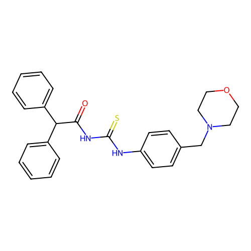 N-{[4-(morpholin-4-ylmethyl)phenyl]carbamothioyl}-2,2-diphenylacetamide structure