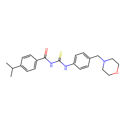 N-{[4-(morpholin-4-ylmethyl)phenyl]carbamothioyl}-4-(propan-2-yl)benzamide structure