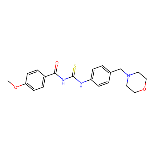 4-methoxy-N-{[4-(morpholin-4-ylmethyl)phenyl]carbamothioyl}benzamide structure