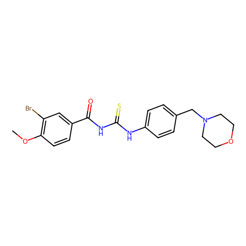 3-bromo-4-methoxy-N-{[4-(morpholin-4-ylmethyl)phenyl]carbamothioyl}benzamide structure