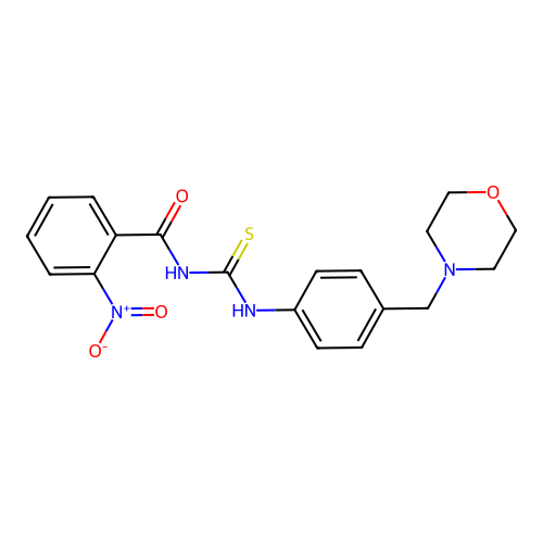 N-{[4-(morpholin-4-ylmethyl)phenyl]carbamothioyl}-2-nitrobenzamide structure