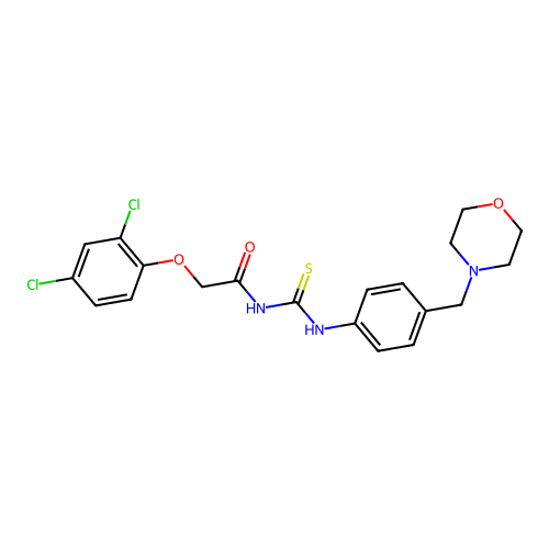 1-[2-(2,4-Dichloro-phenoxy)-acetyl]-3-(4-morpholin-4-ylmethyl-phenyl)-thiourea structure