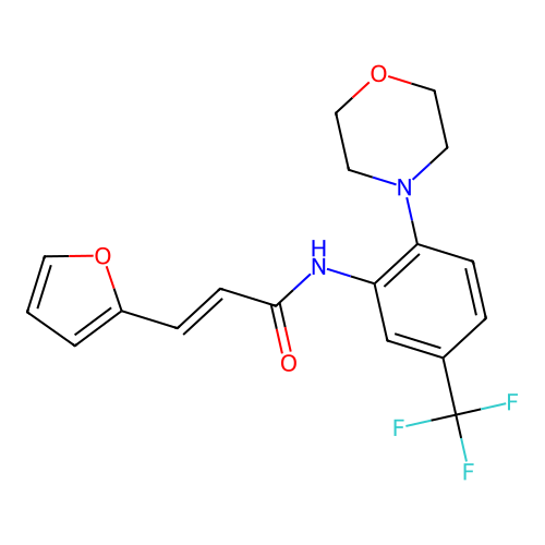 (E)-3-(furan-2-yl)-N-(2-morpholino-5-(trifluoromethyl)phenyl)acrylamide structure