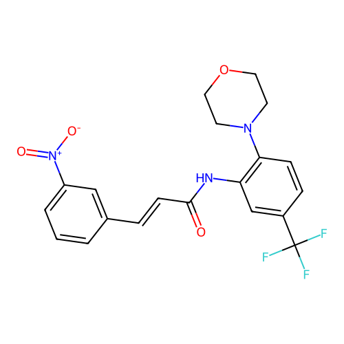 (E)-N-(2-morpholino-5-(trifluoromethyl)phenyl)-3-(3-nitrophenyl)acrylamide structure