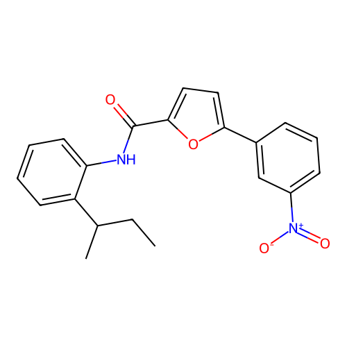 N-[2-(butan-2-yl)phenyl]-5-(3-nitrophenyl)furan-2-carboxamide structure