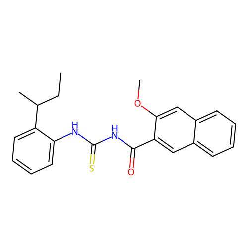 N-{[2-(butan-2-yl)phenyl]carbamothioyl}-3-methoxynaphthalene-2-carboxamide structure