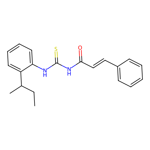 (E)-N-[(2-butan-2-ylphenyl)carbamothioyl]-3-phenylprop-2-enamide structure