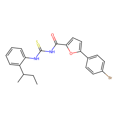 5-(4-bromophenyl)-N-{[2-(butan-2-yl)phenyl]carbamothioyl}furan-2-carboxamide structure