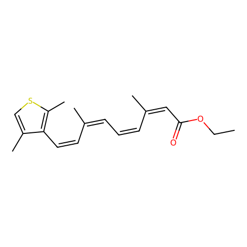 Ethyl 9-(2,4-dimethyl-3-thienyl)-3,7-dimethyl-2,4,6,8-nonatetraenoate (all-E)- structure