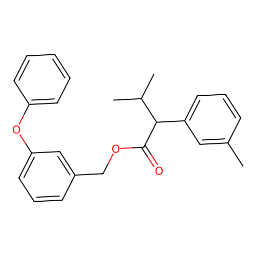 Benzeneacetic acid, 3-methyl-alpha-(1-methylethyl)-, (3-phenoxyphenyl)methyl ester, (+-)- structure