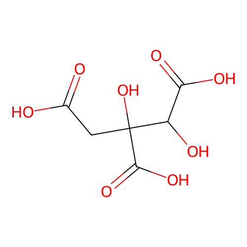 1,2,3-Propanetricarboxylic acid, 1,2-dihydroxy- structure