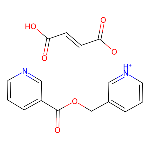 (E)-4-hydroxy-4-oxobut-2-enoate;pyridin-1-ium-3-ylmethyl pyridine-3-carboxylate structure