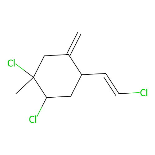 1,2-dichloro-4-[(E)-2-chloroethenyl]-1-methyl-5-methylidenecyclohexane structure