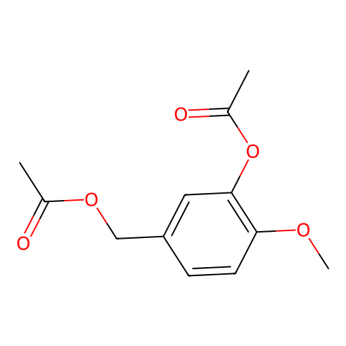 Acetic acid 5-acetoxymethyl-2-methoxy-phenyl ester structure