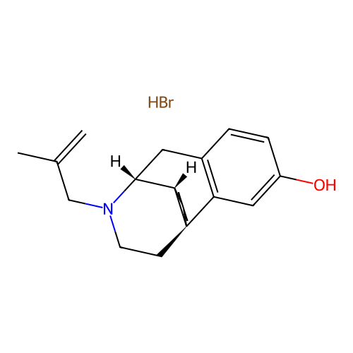 17-(2-Methylprop-2-en-1-yl)morphinan-3-ol--hydrogen bromide (1/1) structure