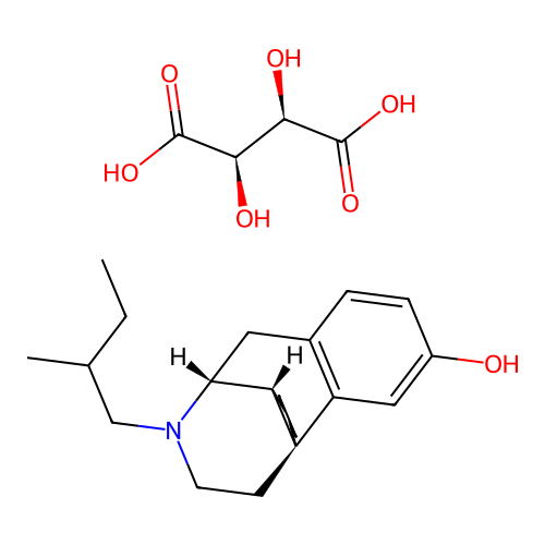 2,3-Dihydroxybutanedioic acid--17-(2-methylbutyl)morphinan-3-ol (1/1) structure