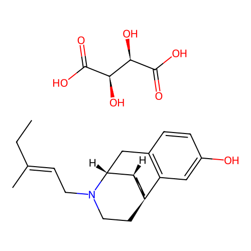Morphinan-3-ol, 17-(3-methyl-2-pentenyl)-, tartrate, (-)- structure