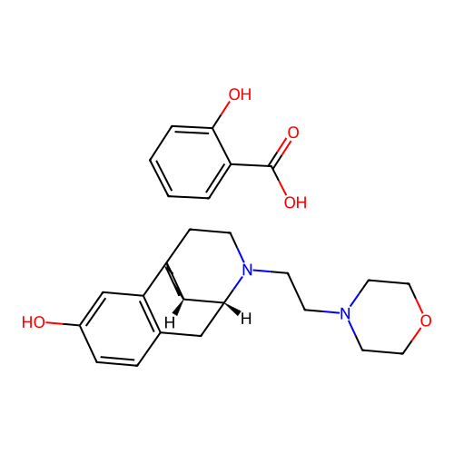 Morphinan-3-ol, 17-(2-morpholinoethyl)-, salicylate, (-)- structure