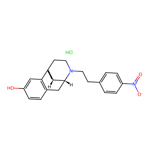 Morphinan-3-ol, 17-(p-nitrophenethyl)-, hydrochloride, (-)- structure