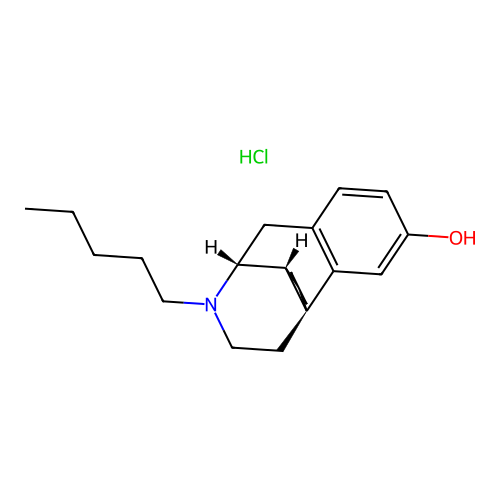 Morphinan-3-ol, 17-pentyl-, hydrochloride, (-)- structure