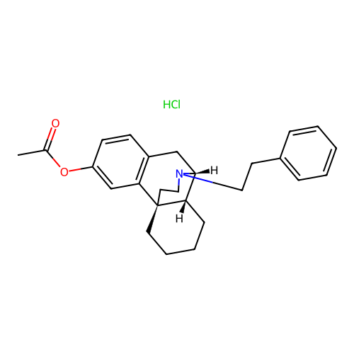 17-(2-Phenylethyl)morphinan-3-yl acetate--hydrogen chloride (1/1) structure