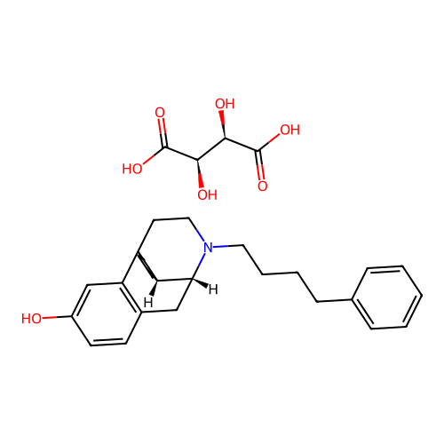 2,3-Dihydroxybutanedioic acid--17-(4-phenylbutyl)morphinan-3-ol (1/1) structure
