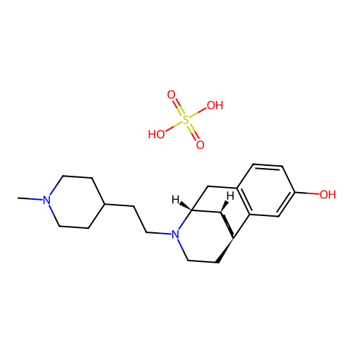 Morphinan-3-ol, 17-(2-(1-pipecolin-4-yl)ethyl)-, sulfate, (-)- structure