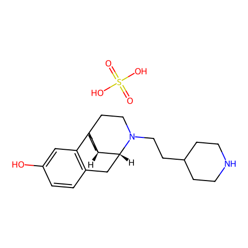 Morphinan-3-ol, 17-(2-(4-piperidyl)ethyl)-, sulfate, (-)- structure