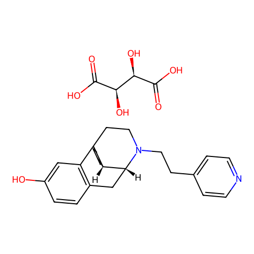 Morphinan-3-ol, 17-(2-(4-pyridyl)ethyl)-, tartrate, (-)- structure