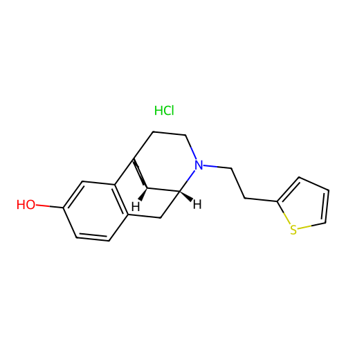 Morphinan-3-ol, 17-(2-(2-thienyl)ethyl)-, hydrochloride, (-)- structure