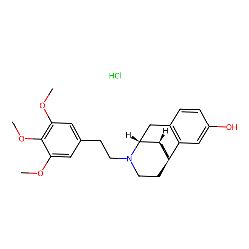 Morphinan-3-ol, 17-(3,4,5-trimethoxyphenethyl)-, hydrochloride, (-)- structure