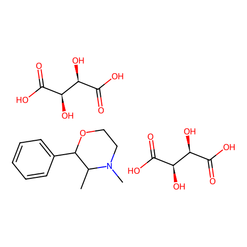 Phendimetrazine bitartrate structure