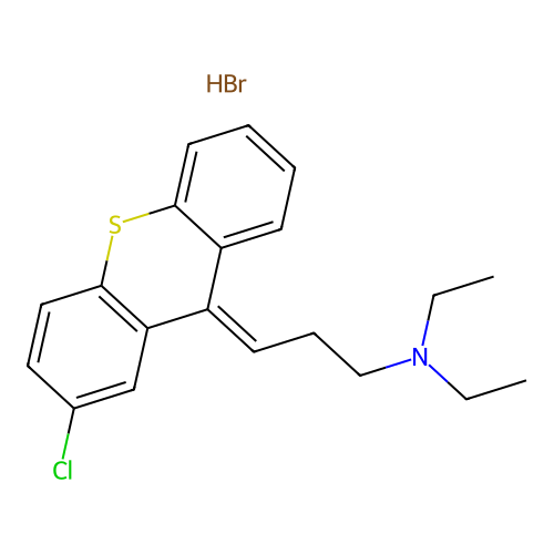 Thioxanthene, 2-chloro-9-(3-(diethylamino)propylidene)-, hydrobromide structure