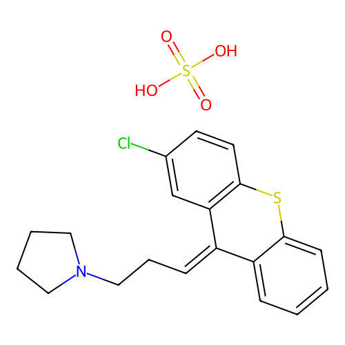 Thioxanthene, 2-chloro-9-(3-(pyrrolidinyl)propylidene)-, hydrogen sulfate, (Z)- structure