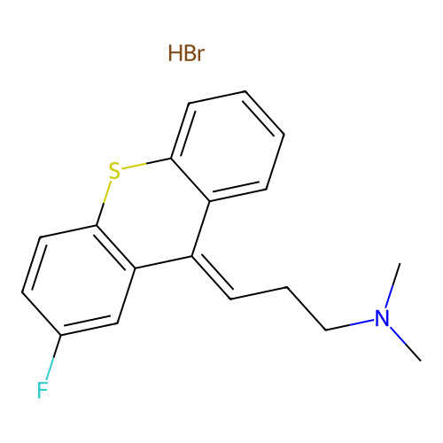 Thioxanthene, 9-(3-(dimethylamino)propylidene)-2-fluoro-, hydrobromide, (E)- structure