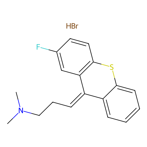 Thioxanthene, 9-(3-(dimethylamino)propylidene)-2-fluoro-, hydrobromide, (Z)- structure