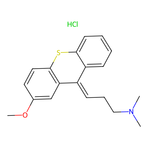 Thioxanthene, 2-methoxy-9-(3-(dimethylamino)propylidene)-, hydrochloride, (E)- structure