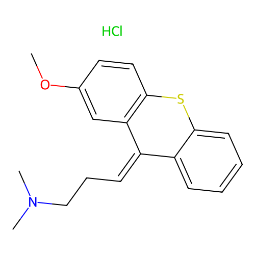 Thioxanthene, 2-methoxy-9-(3-(dimethylamino)propylidene)-, hydrochloride, (Z)- structure