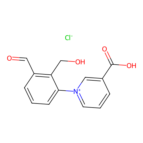 Pyridinium, 3-carboxy-1-(formylhydroxymethylphenyl)-, chloride (1:1) structure