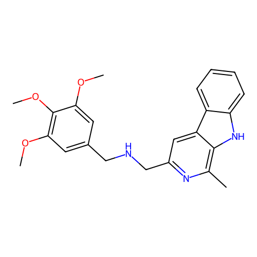 9H-Pyrido(3,4-b)indole, 1-methyl-3-(3,4,5-trimethoxybenzylaminomethyl)- structure
