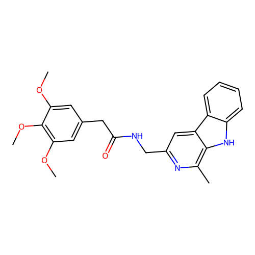 9H-Pyrido(3,4-b)indole, 1-methyl-3-(3,4,5-trimethoxyphenylacetamido)methyl- structure