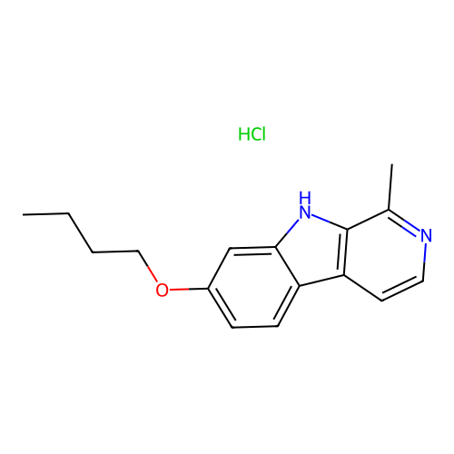 9H-Pyrido(3,4-b)indole, 7-butoxy-1-methyl-, hydrochloride structure